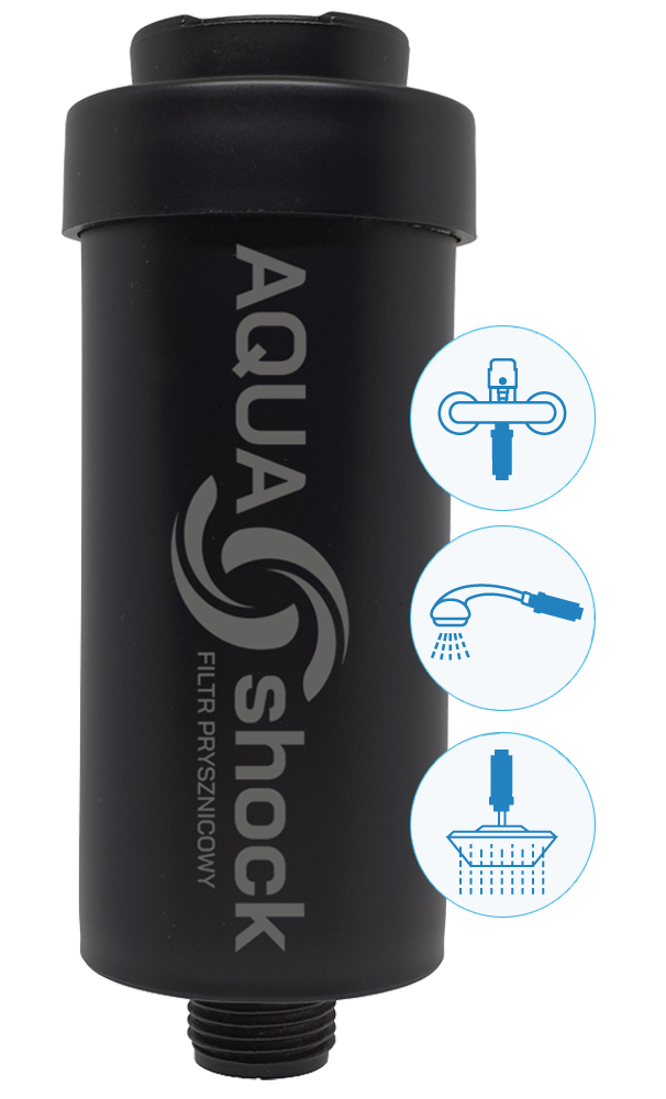 Montaż filtra prysznicowego AQUA shock czarny