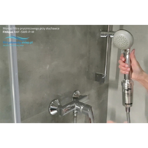 filtr do wody prysznicowy fitaqua srebrny montaż do słuchawki